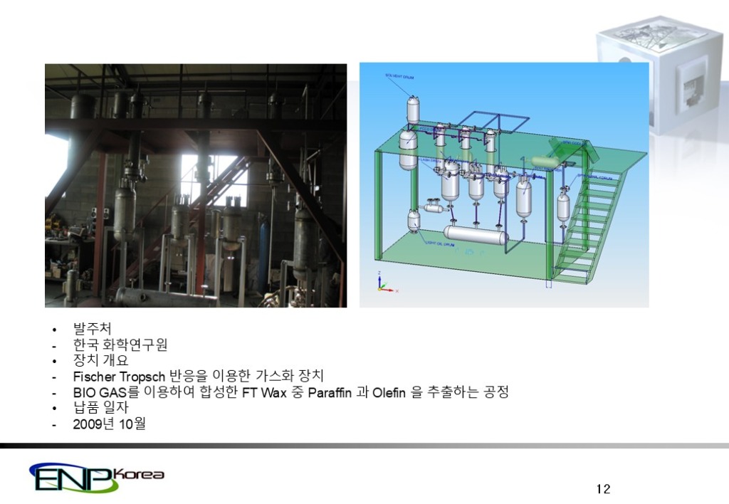 Fischer Tropsch 가스화 장치